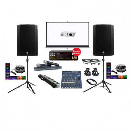 Профессиональная караоке-система AST-100 + экран + проектор + комплект звука на 1кВт